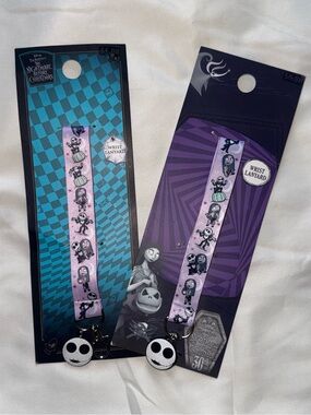 Two Nightmare Before Christmas Wrist Lanyards with Jack Skellington Charm *NEW*